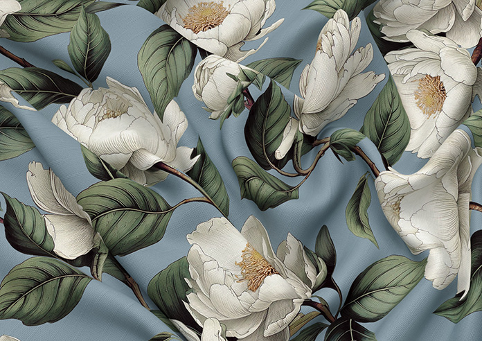 Henley, Henleys Vine Raffs Blue - Roman Blind - Image 4